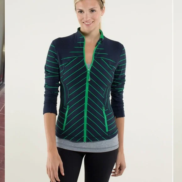 lululemon athletica Blue and Green Chevron Cardigan - Picture 1 of 14